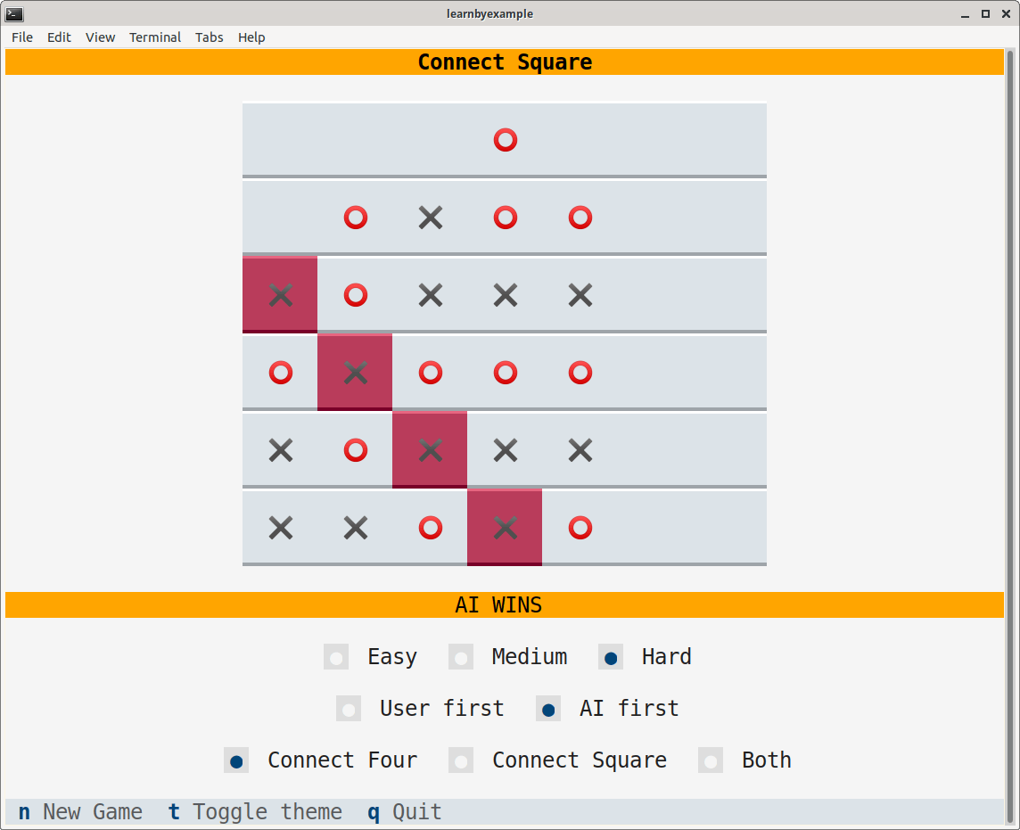 Sample Connect Four game