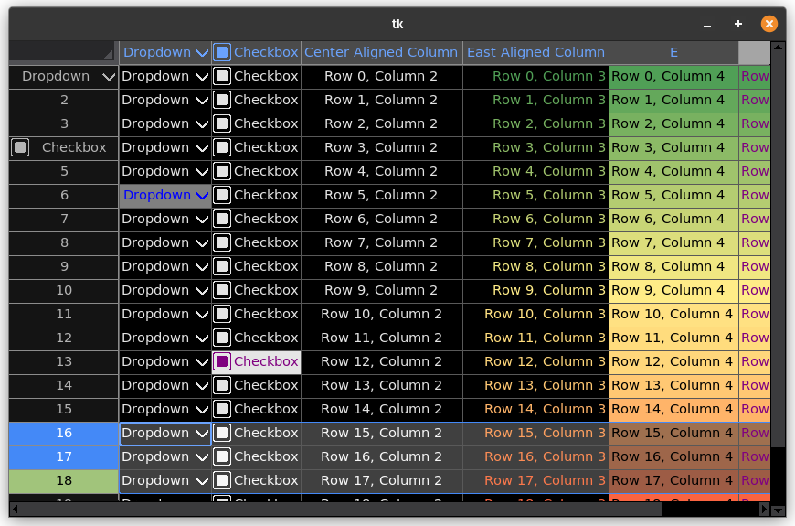 tksheet dark theme