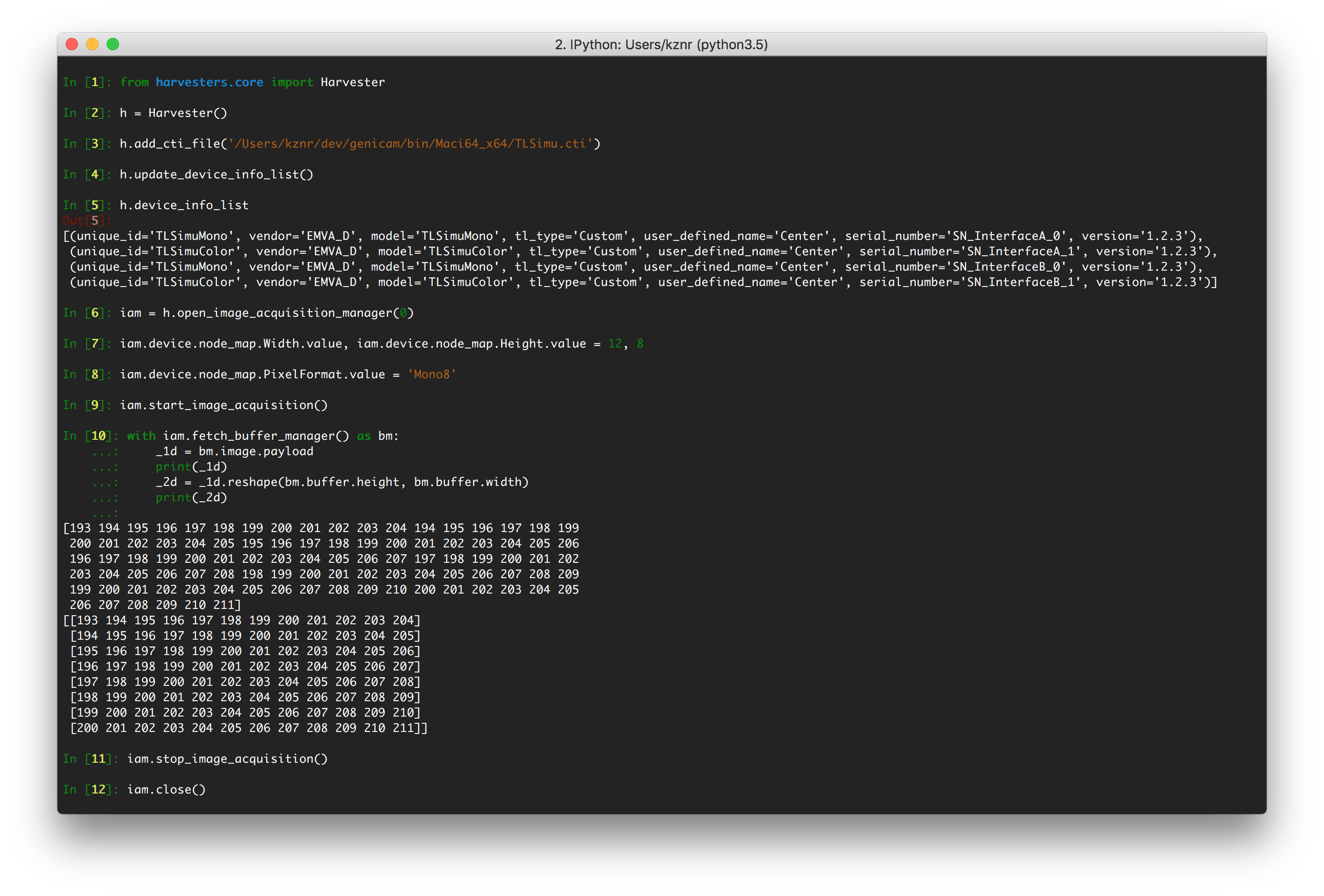Harvester on IPython