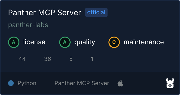Panther Server MCP server