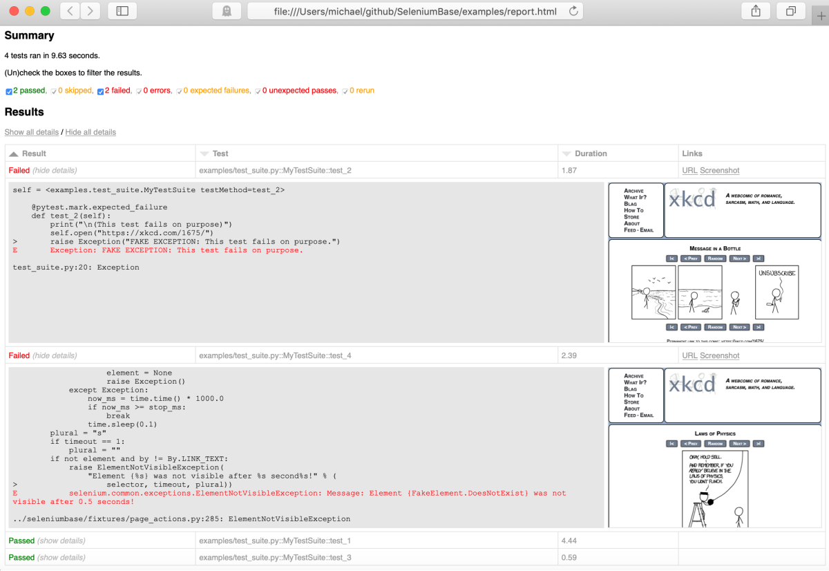 Example Pytest Report