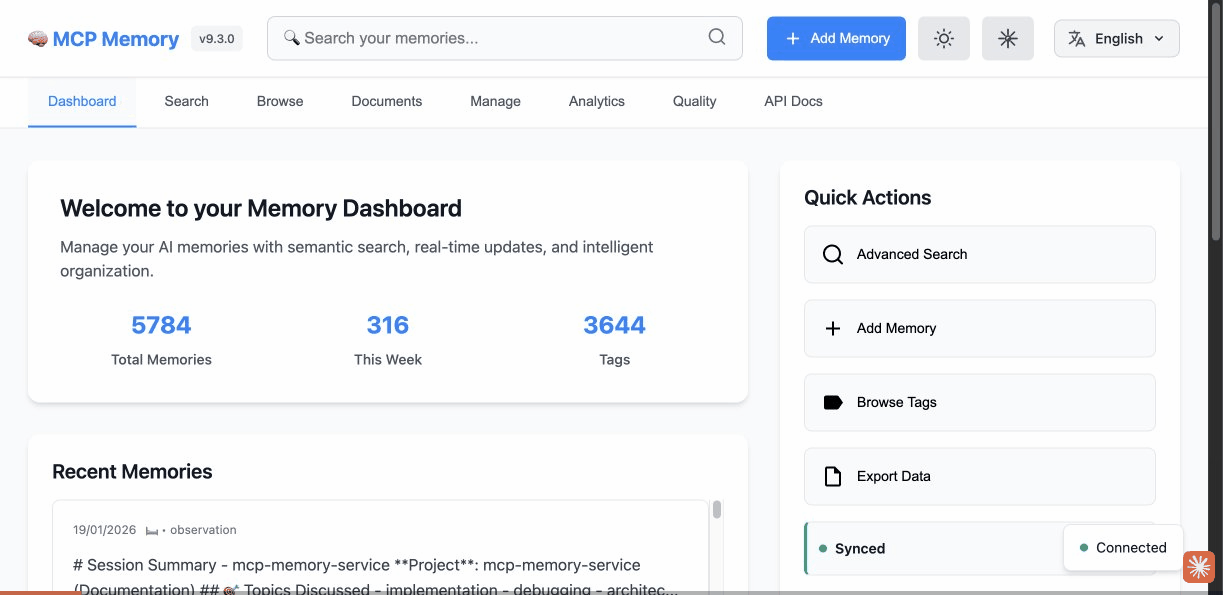 MCP Memory Dashboard Tour