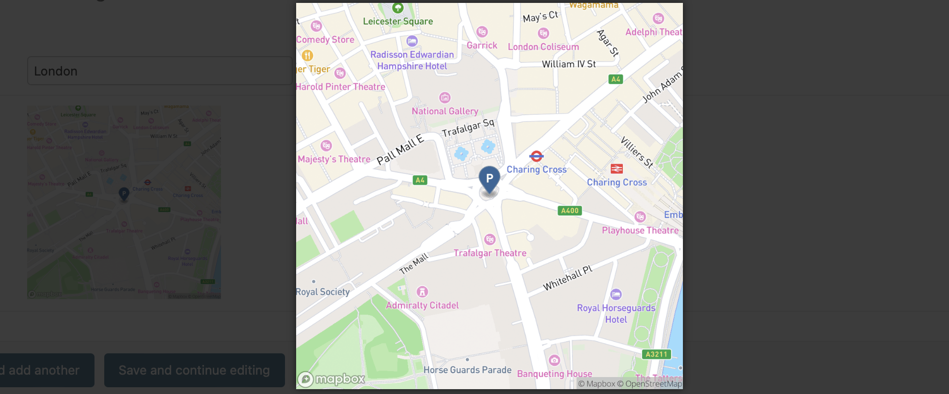 MapBox Static Point Field Widget