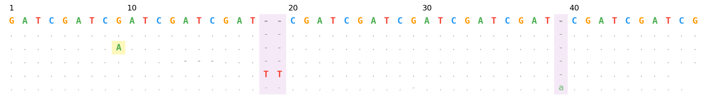 BAM with indels