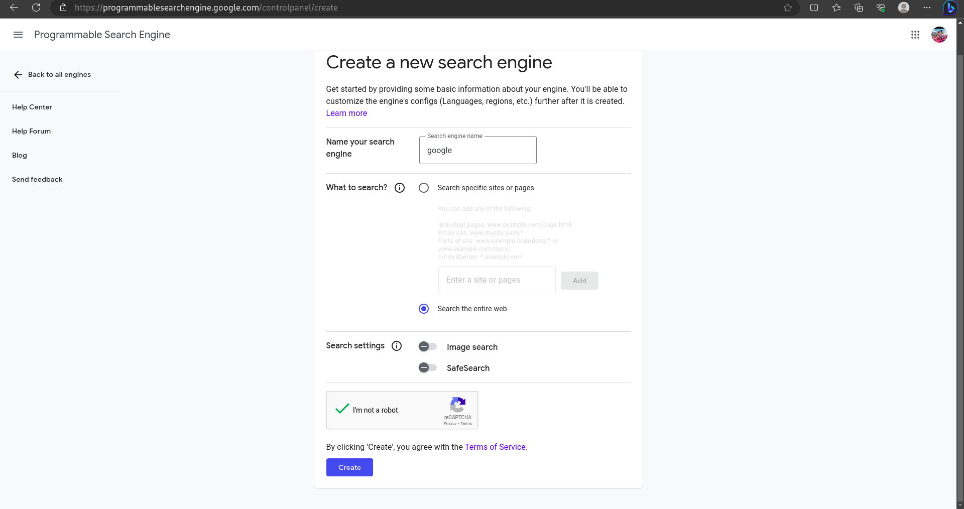 Search Engine Creation