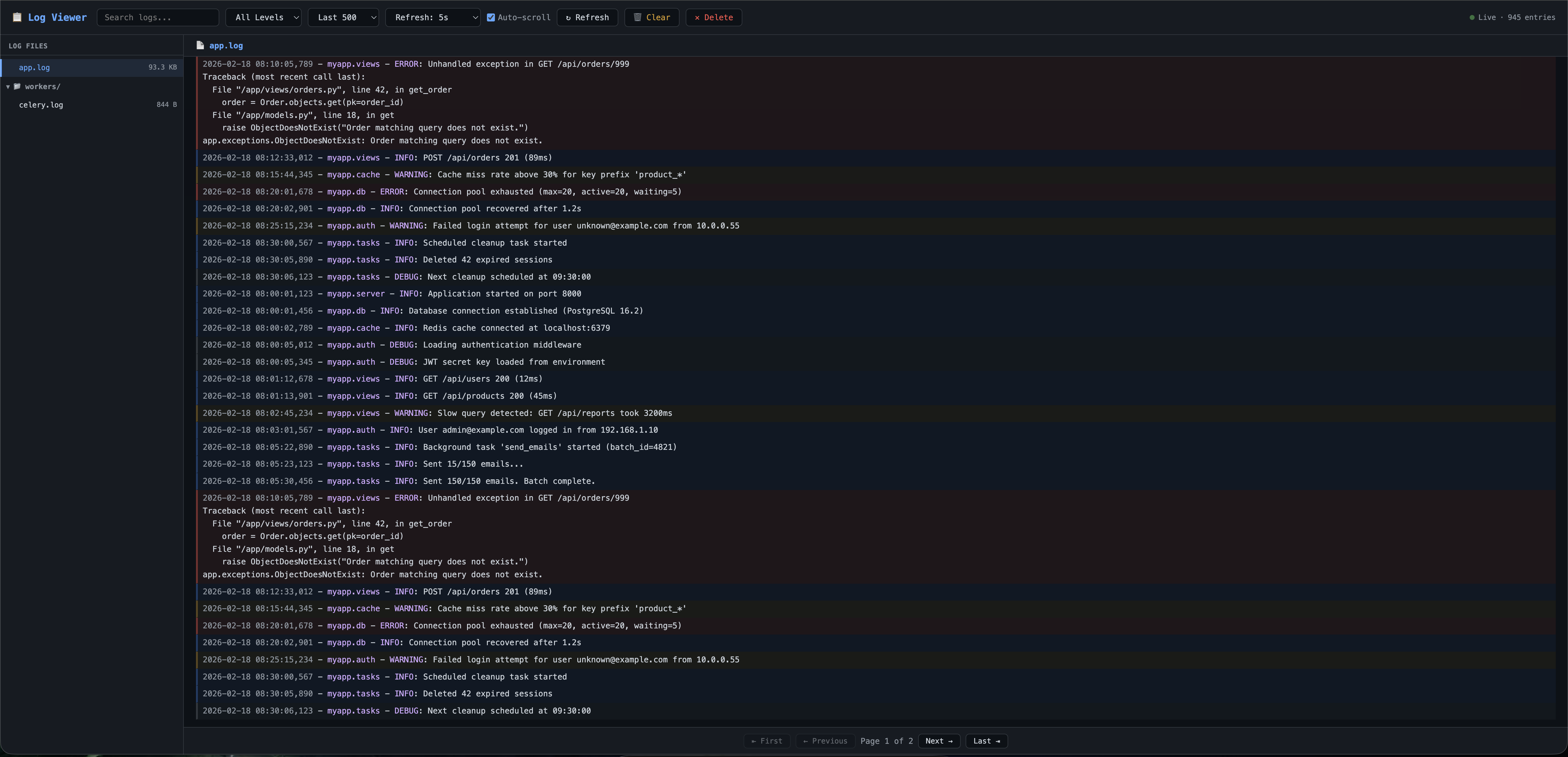 Log Viewer Preview