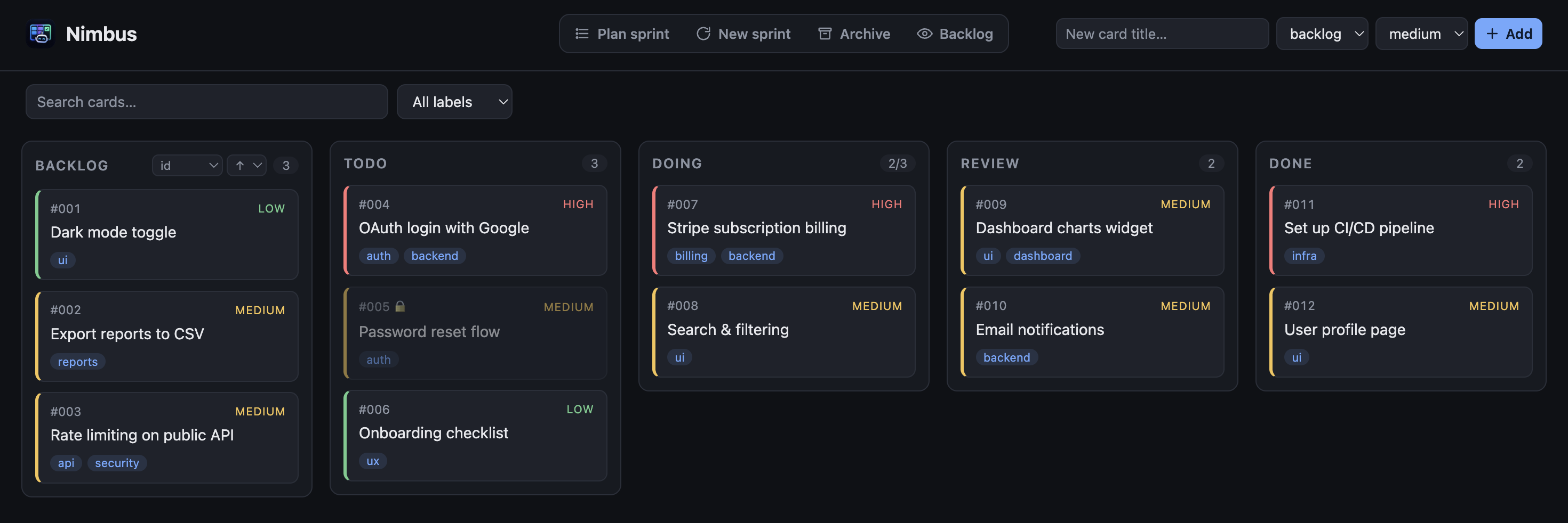KanbAI web UI
