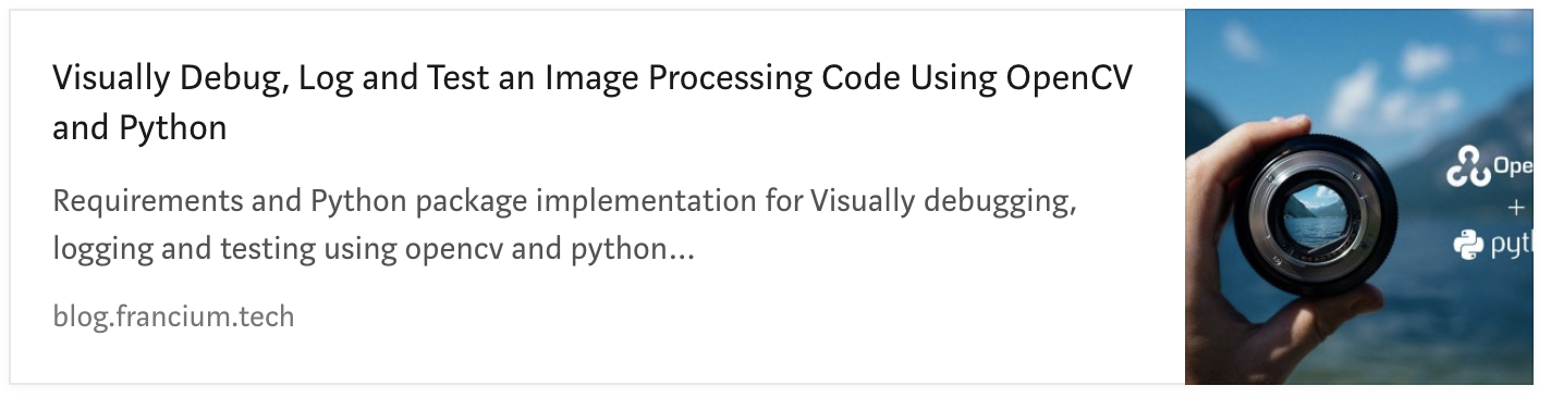 Visually Debug, Log and Test an Image Processing Code using OpenCV and Python