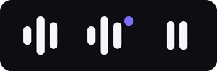 menu bar icon states: idle, recording, paused