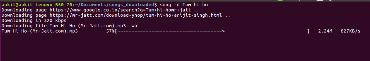 song-cli example