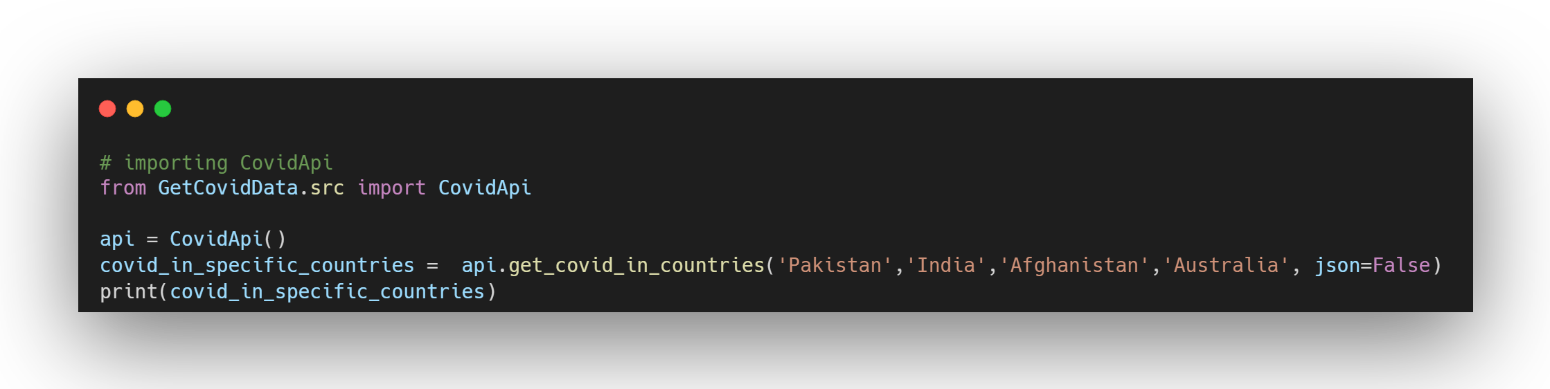 Covid Api Use case example