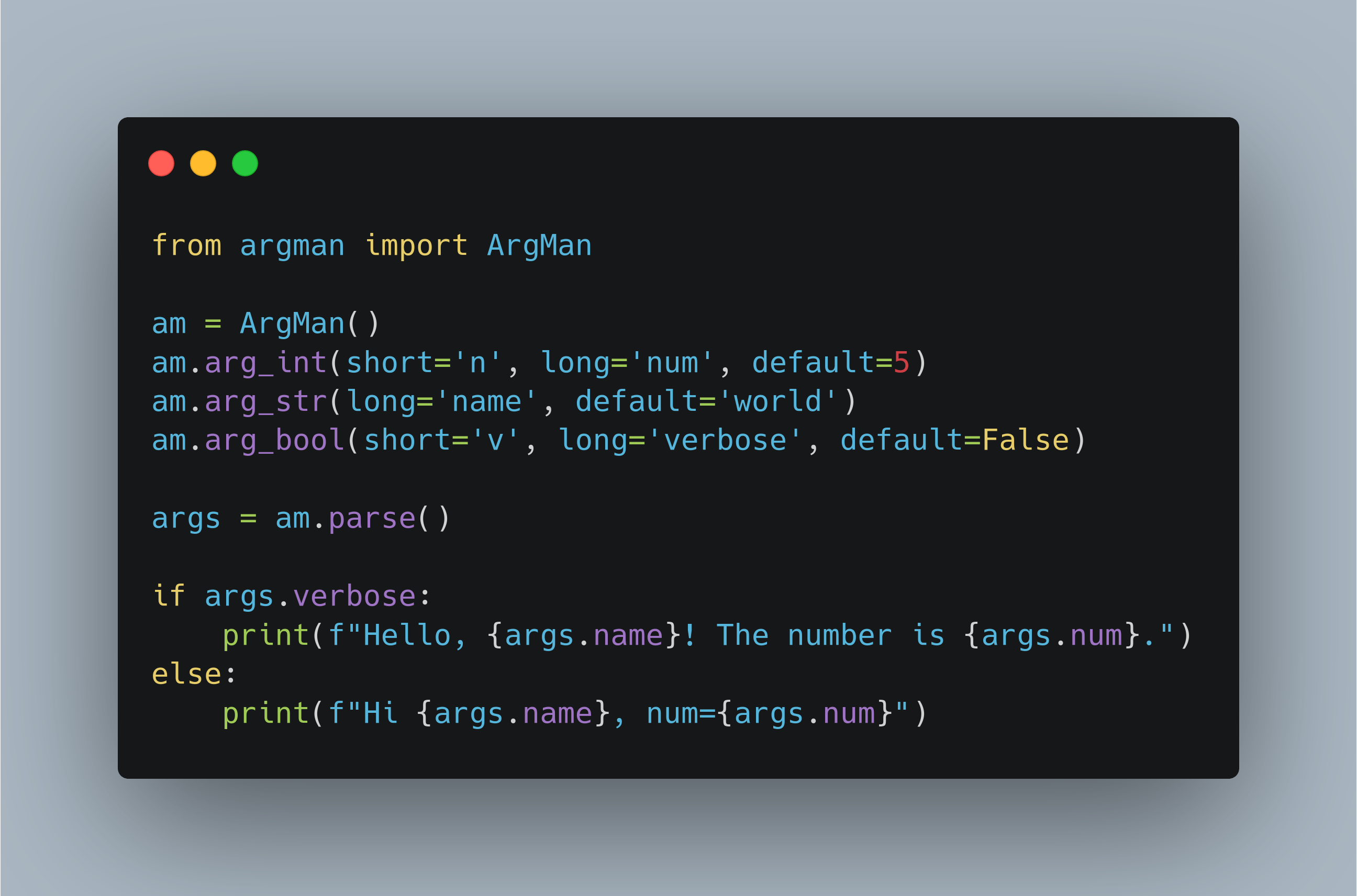 ArgMan example code