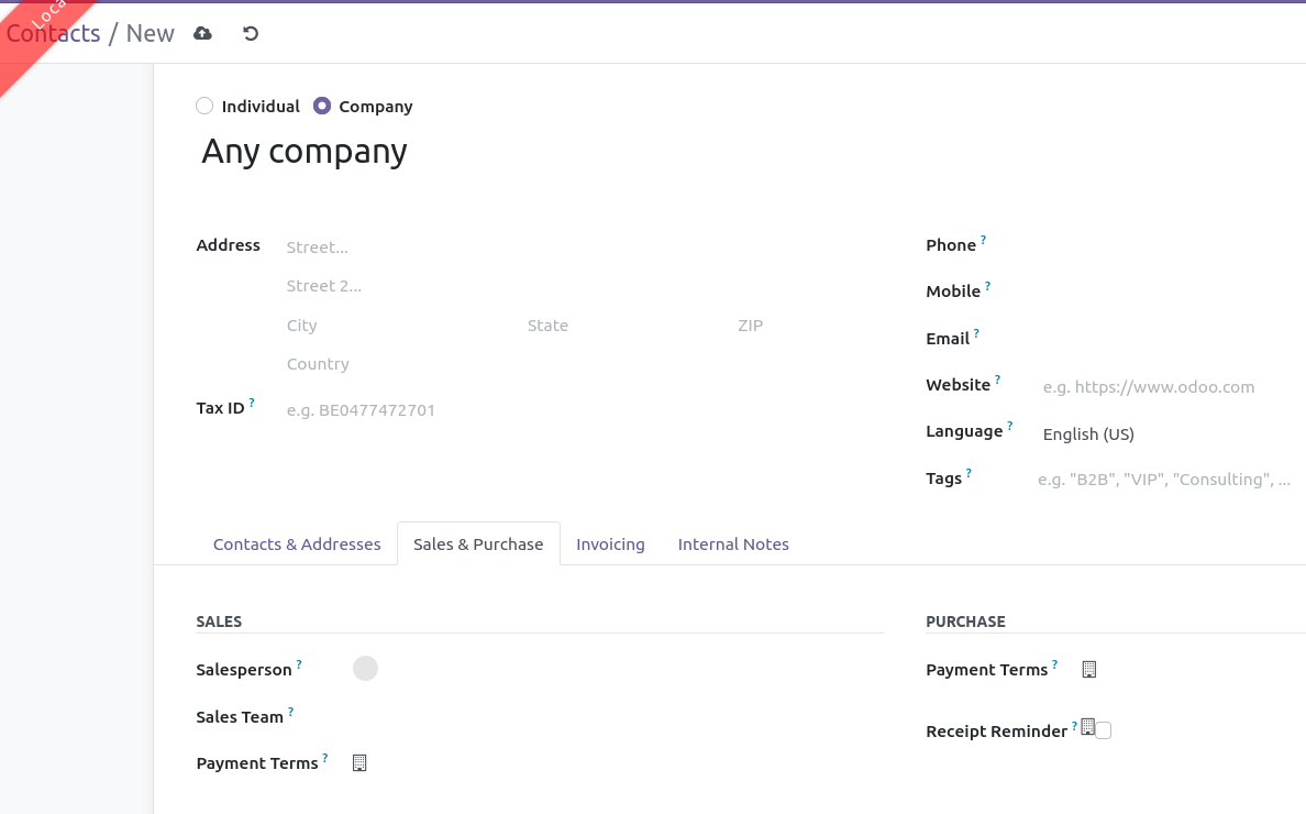 Decorative css class for company dependent fields