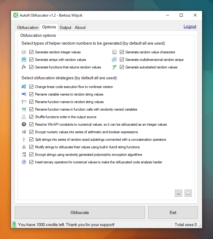 AutoIt Obfuscator Options