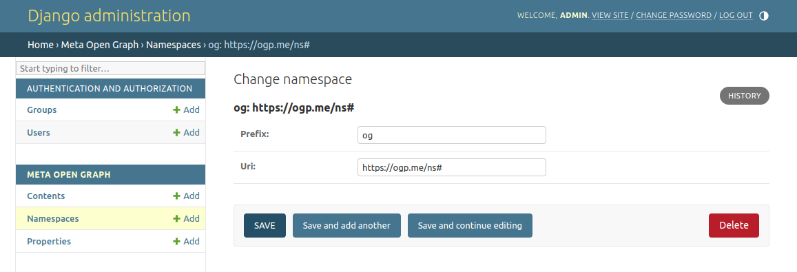 Namespace form
