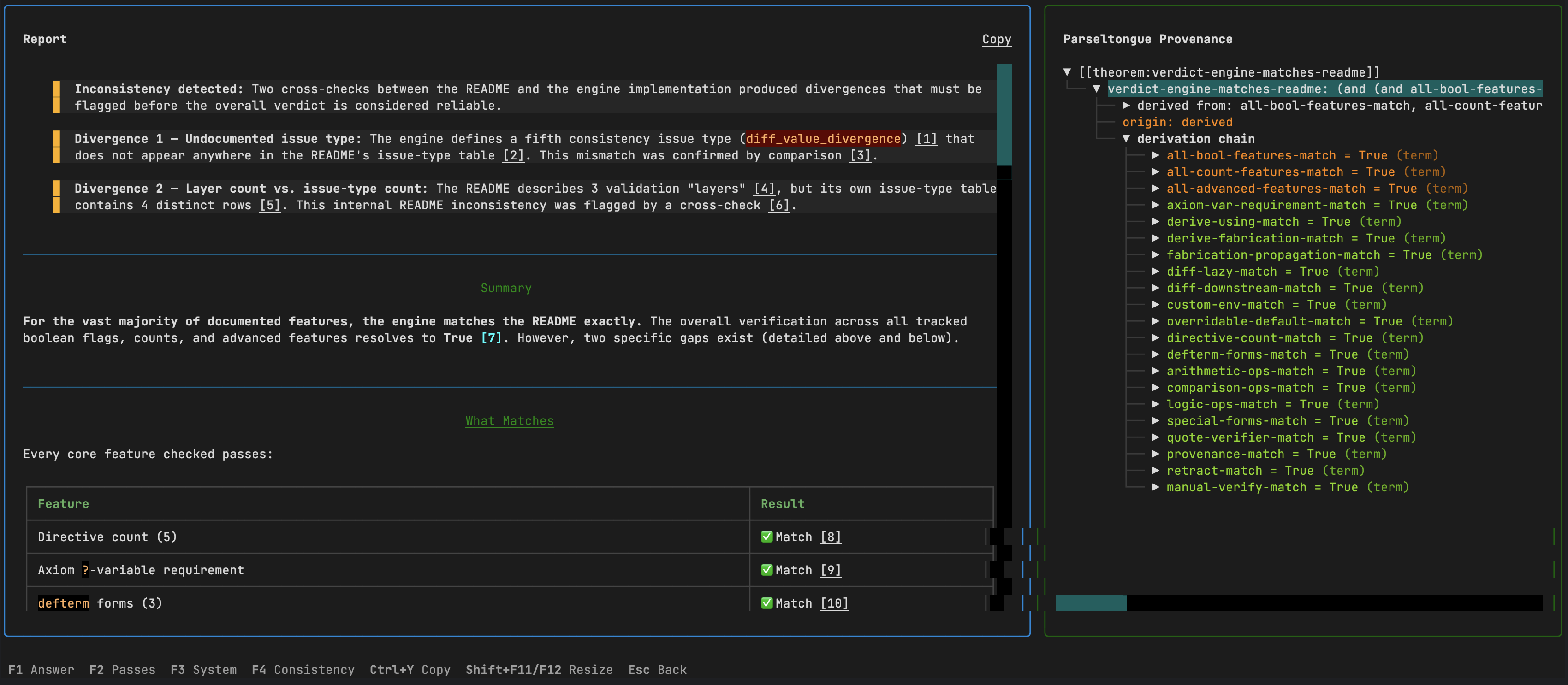 Parseltongue checking itself