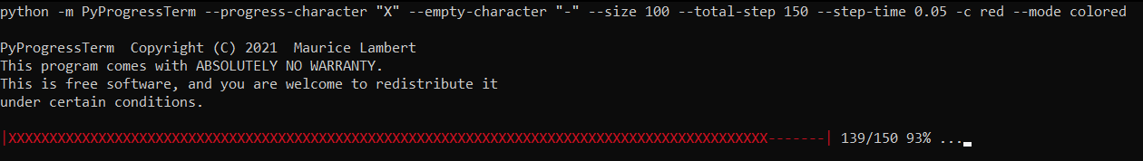 Colored progress bar