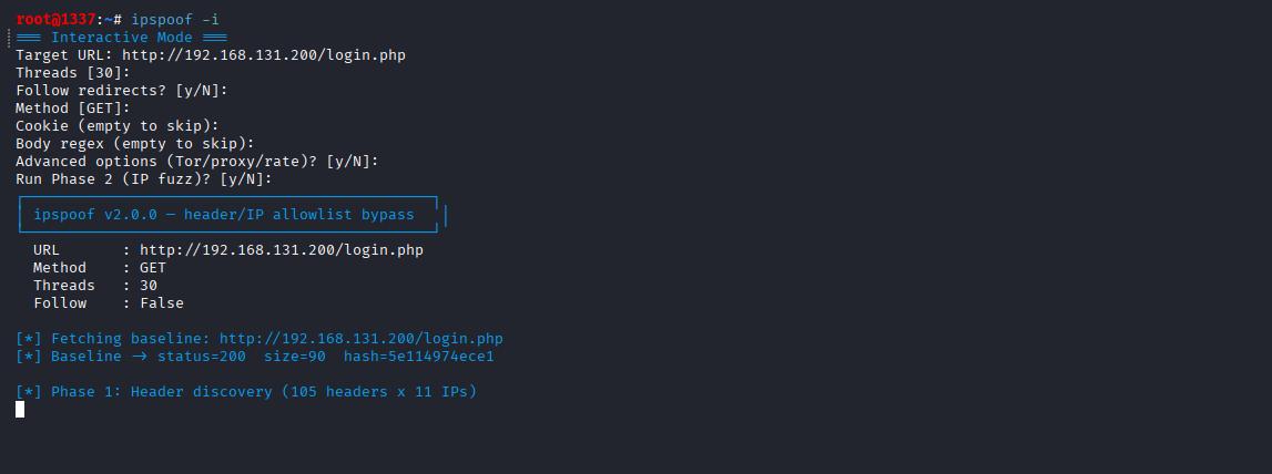 ipspoof interactive output