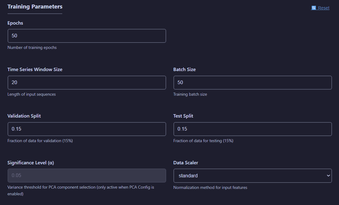 Model training interface