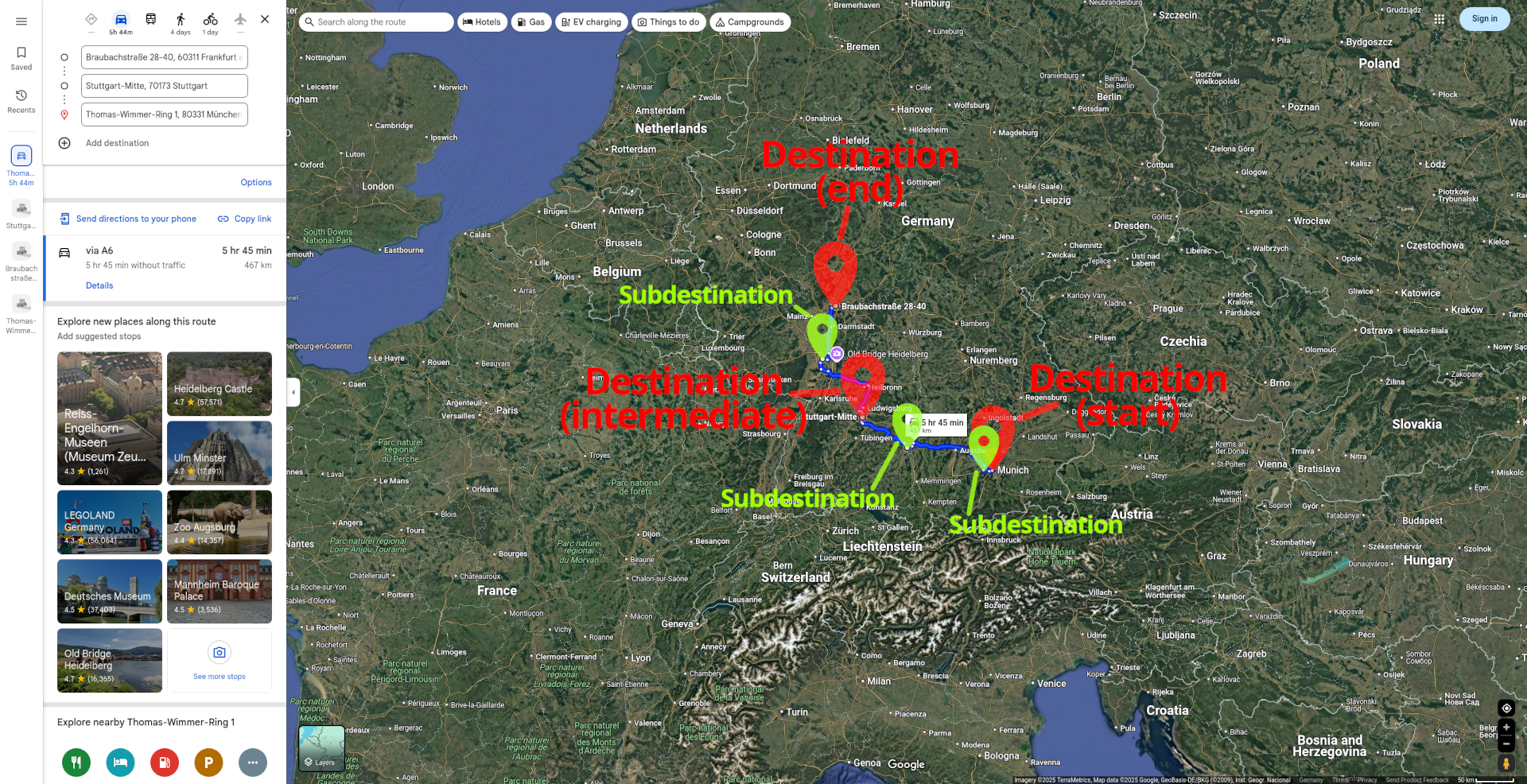 Image of complex route