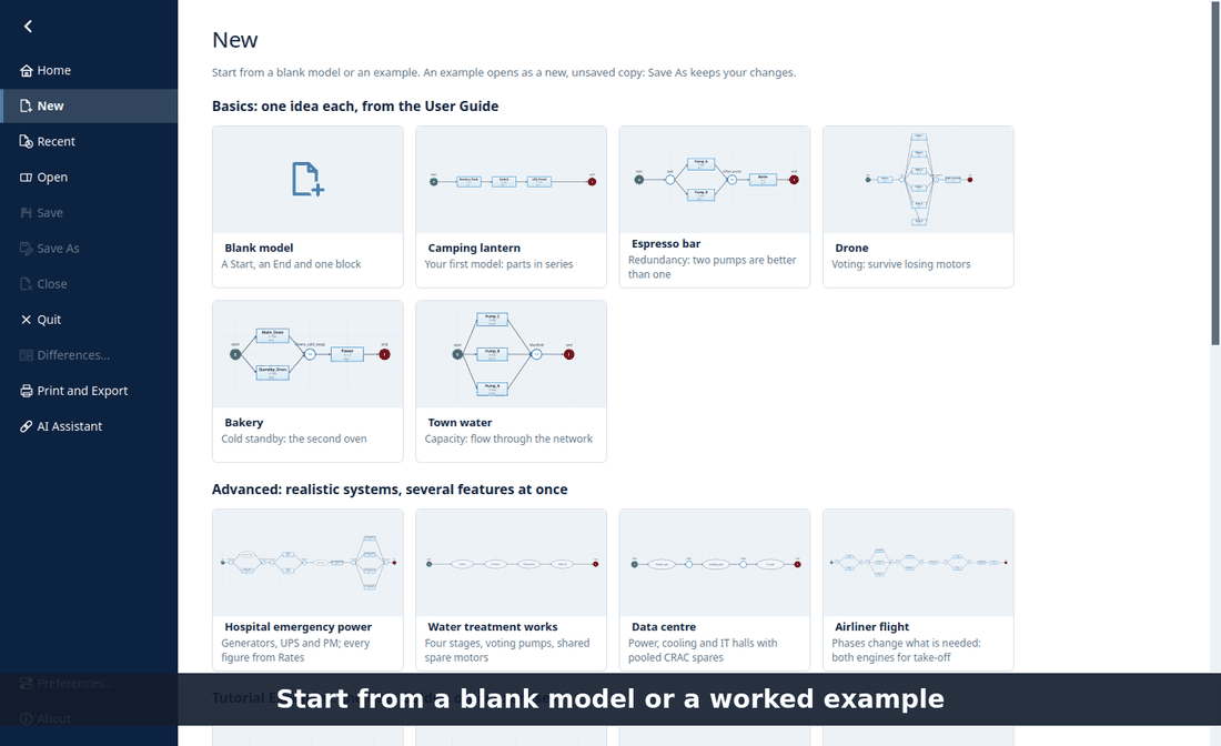 RAPTOR Studio: draw a system, simulate it, read the results (animated tour of the application)