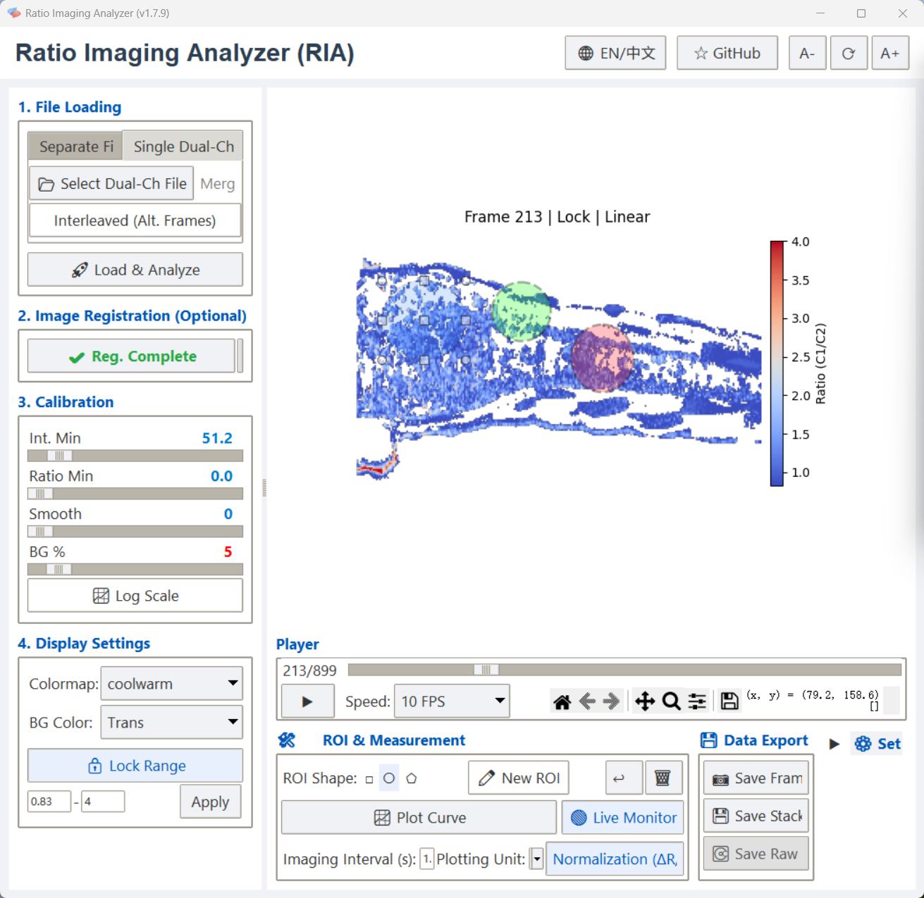 RIA Interface showing trace analysis