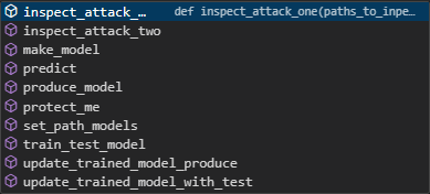 Screenshot of build-in functions of the protectai tool.