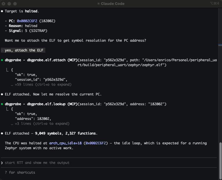 ELF symbol resolution — PC resolved to arch_cpu_idle+18