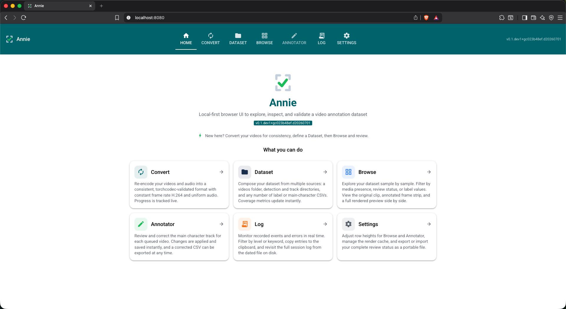 Annie – Home tab