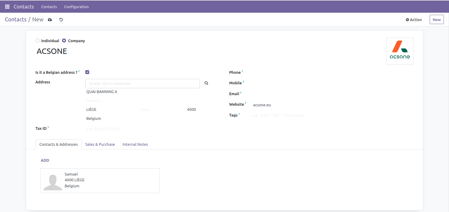 Partner form with contact