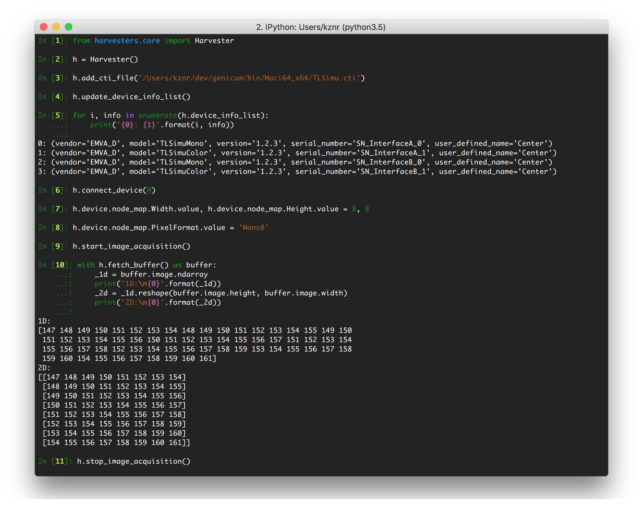Harvester on IPython