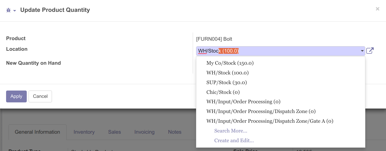 Product Location Sorted by Quantity