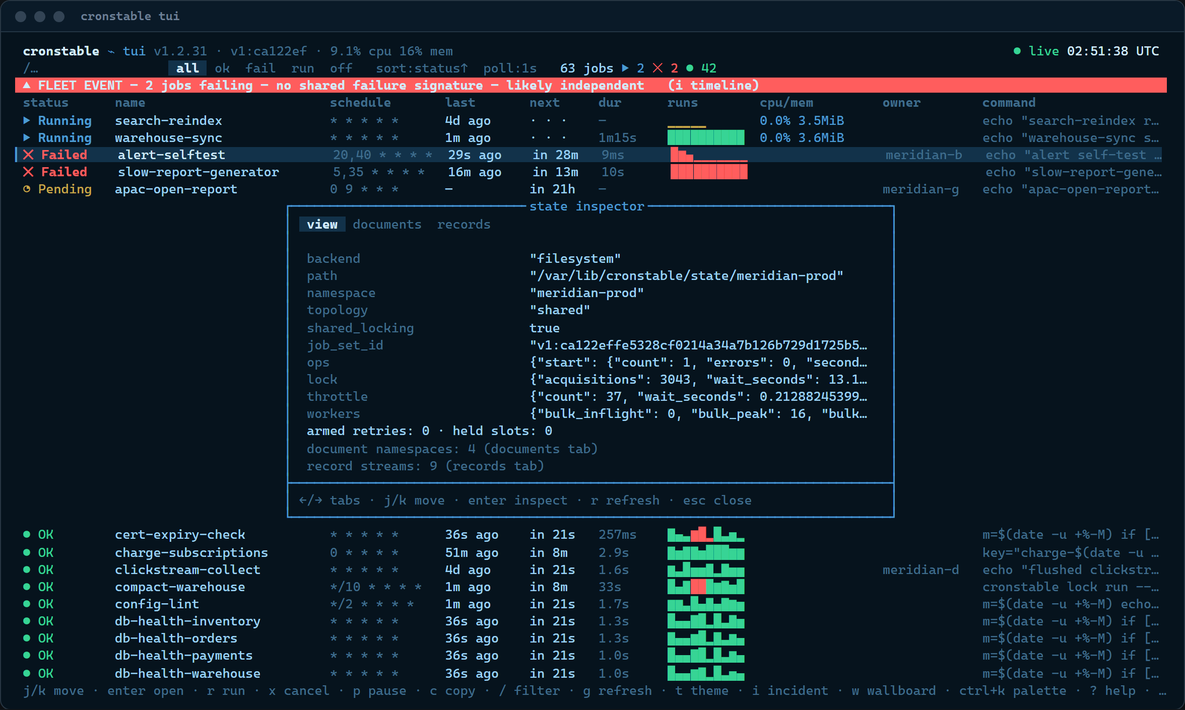The state inspector: store inventory, record streams, and document namespaces from the durable state store
