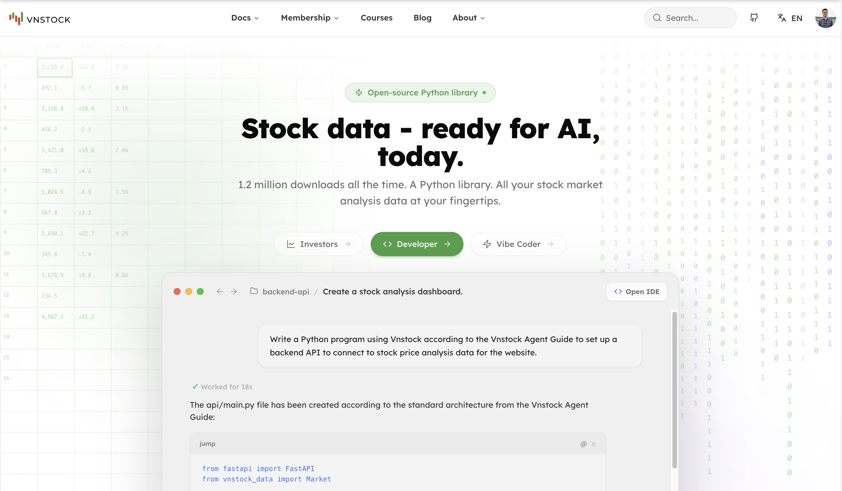 Vnstock Homepage