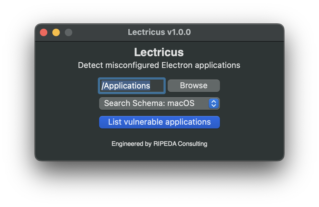 Lectricus - GUI - First window