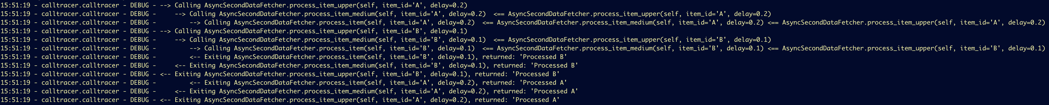 Async Tracing Output
