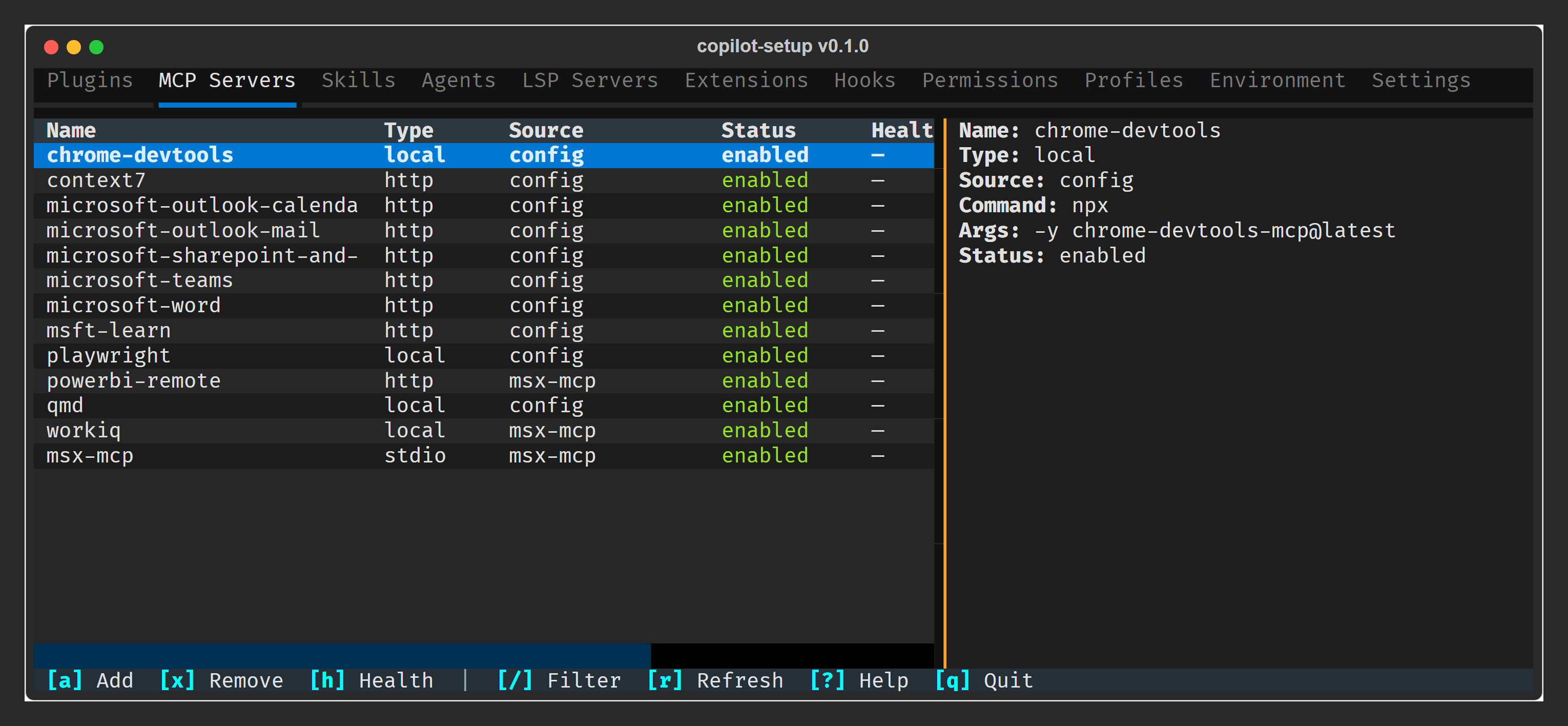 copilot-setup dashboard