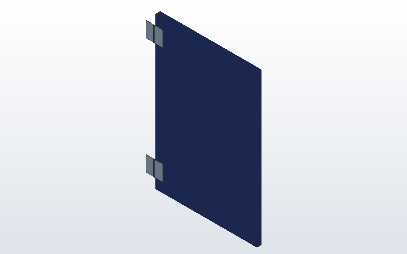 A door hung on a hinge sub-assembly used twice
