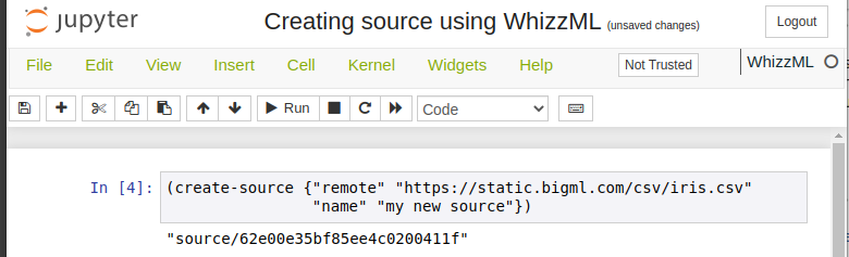 Creating a source with WhizzML