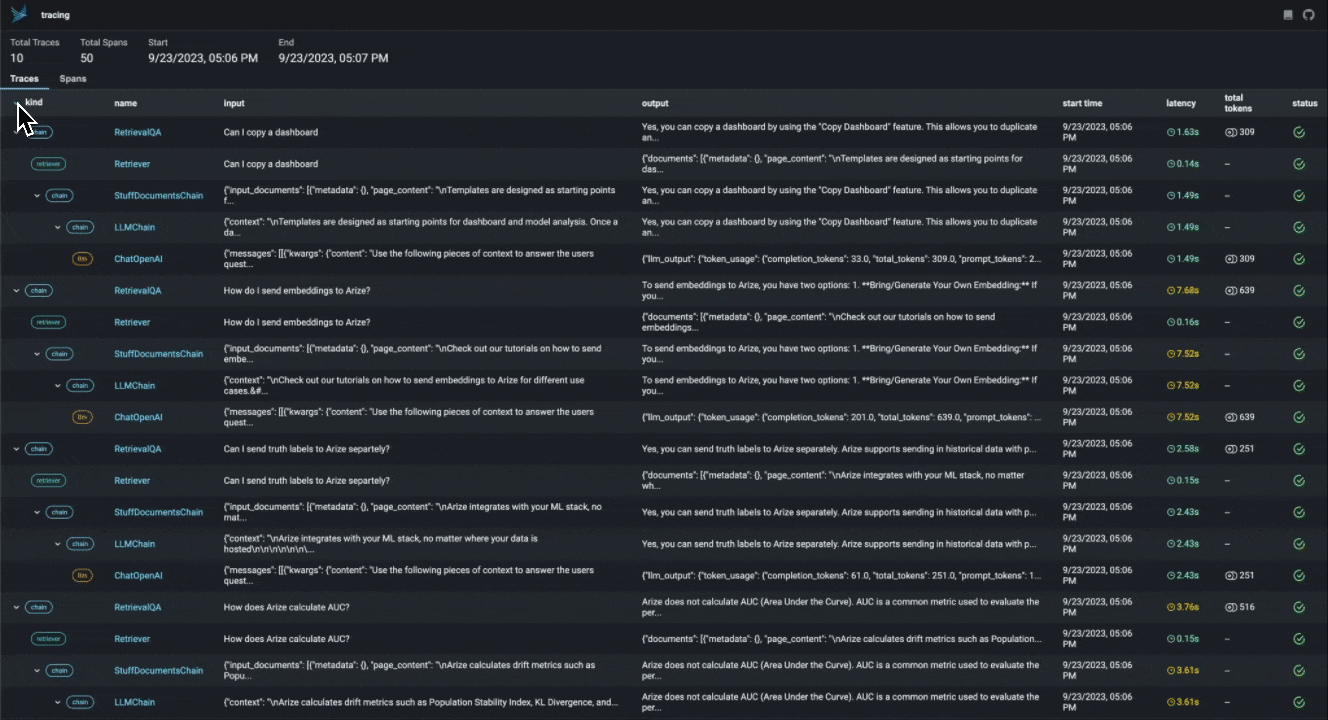 LLM Application Tracing