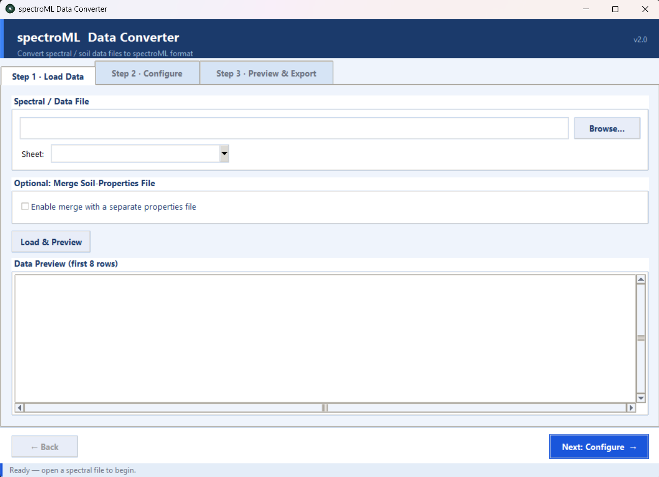 spectroML Data Converter