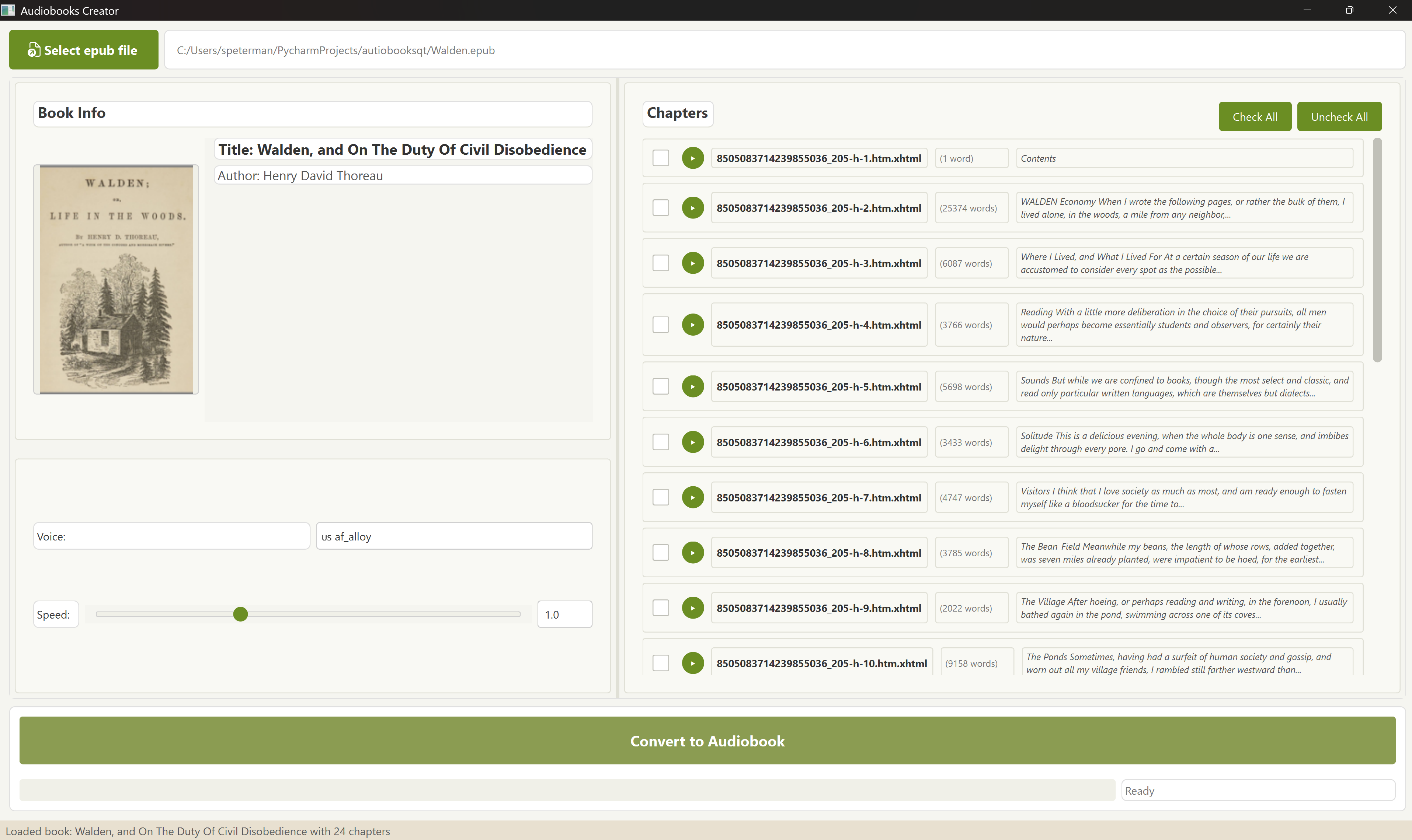 AutiobooksQT Interface