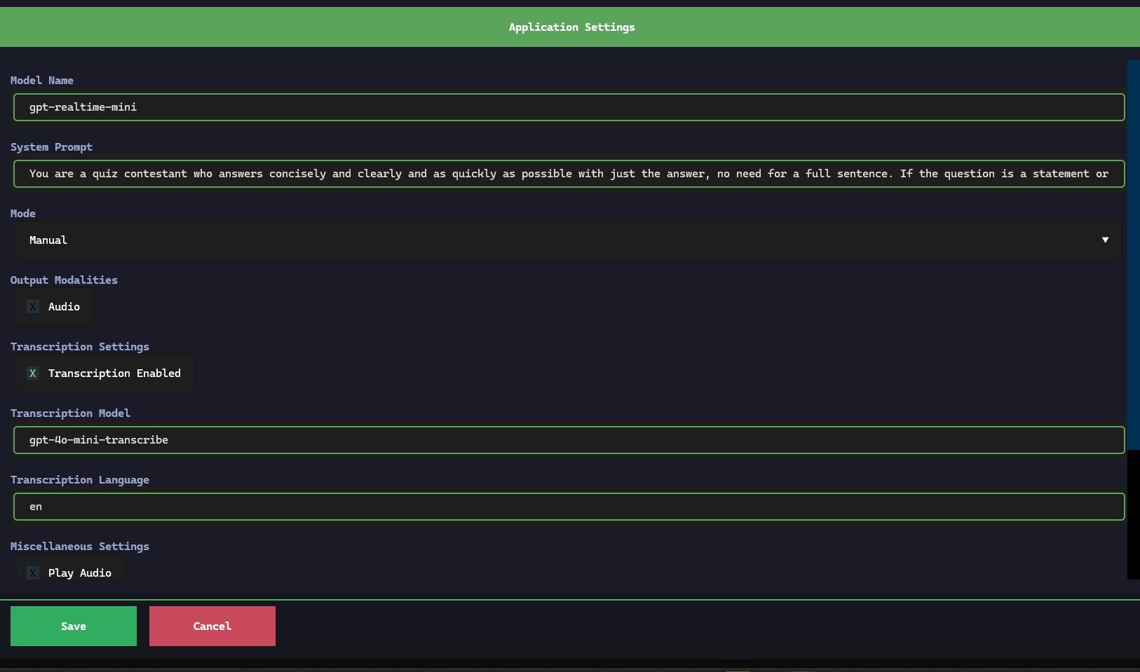 Config preview