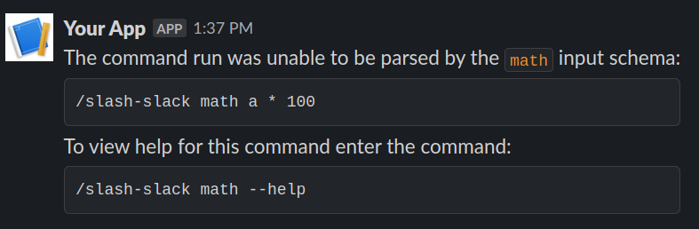 Math Command Parse Error Example