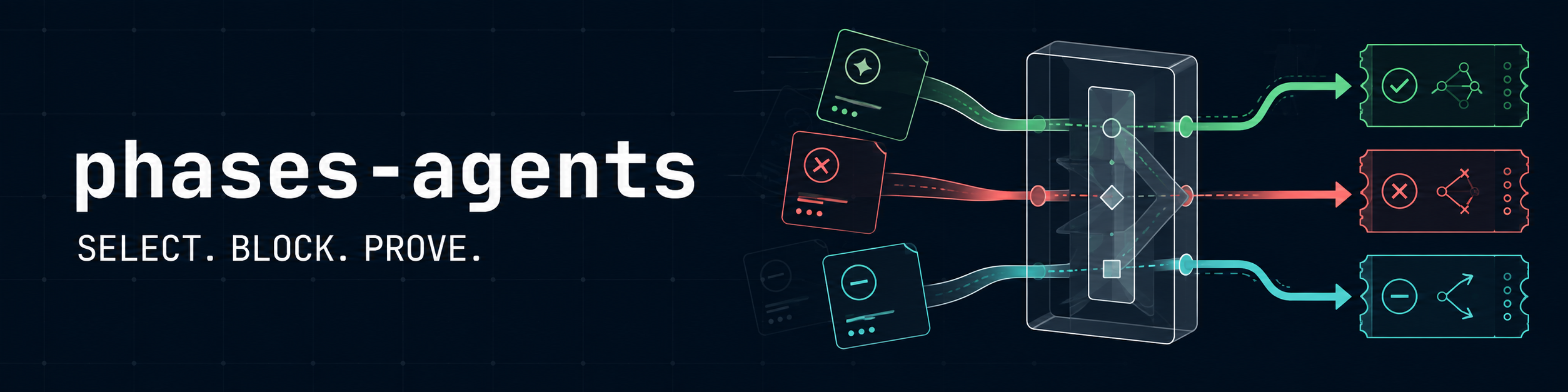 phases-agents: select, block, prove