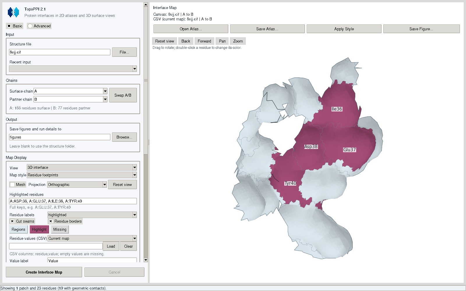 TopoPPI desktop with the native 3D interface and its camera controls