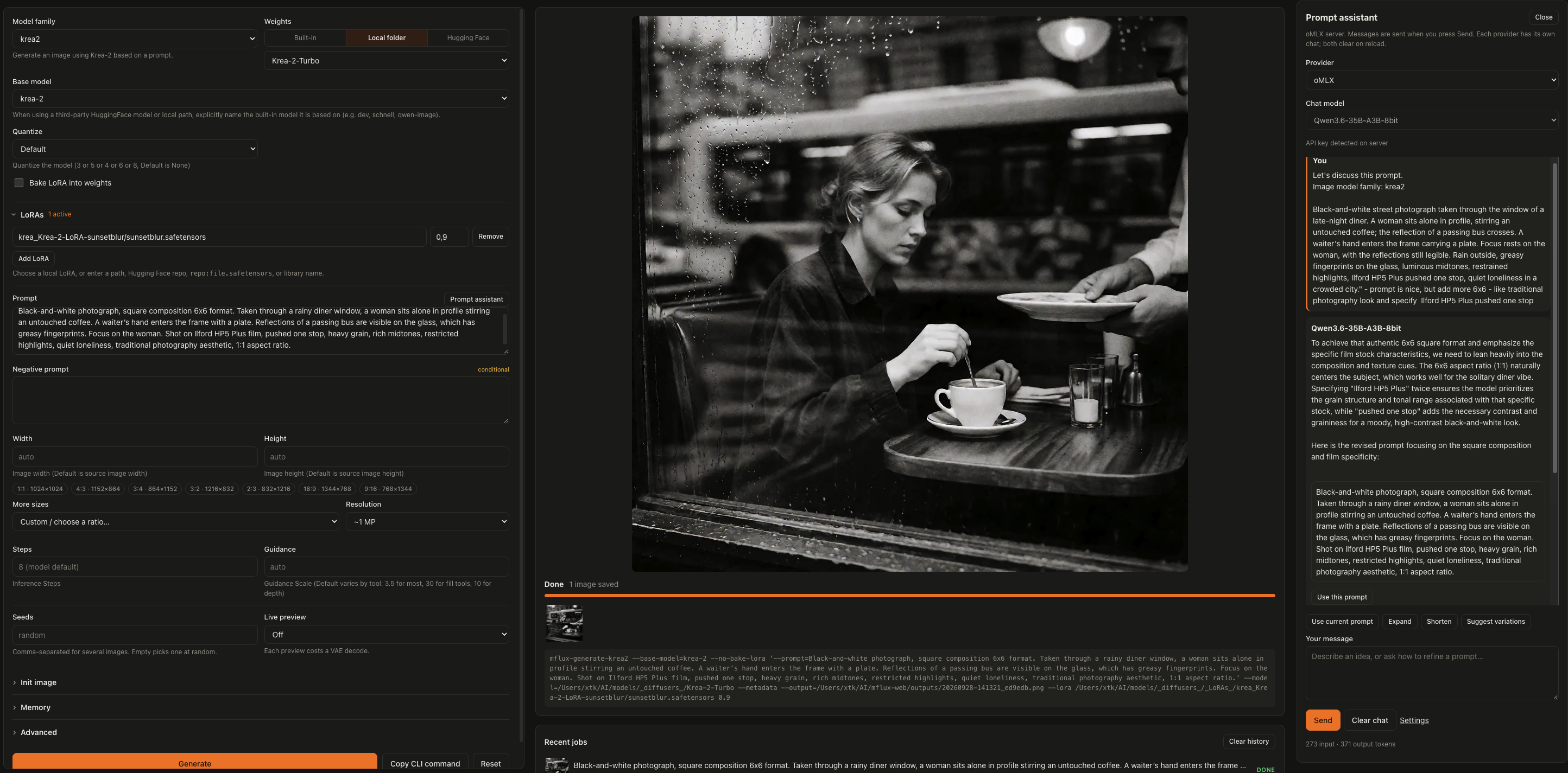 Generate page with the local oMLX prompt assistant