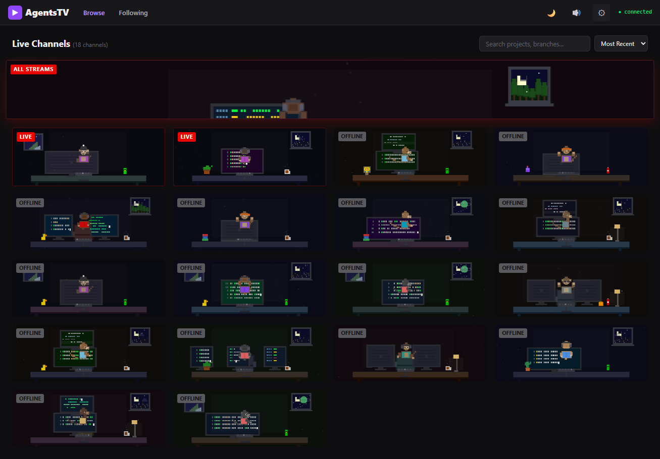 AgentsTV dashboard
