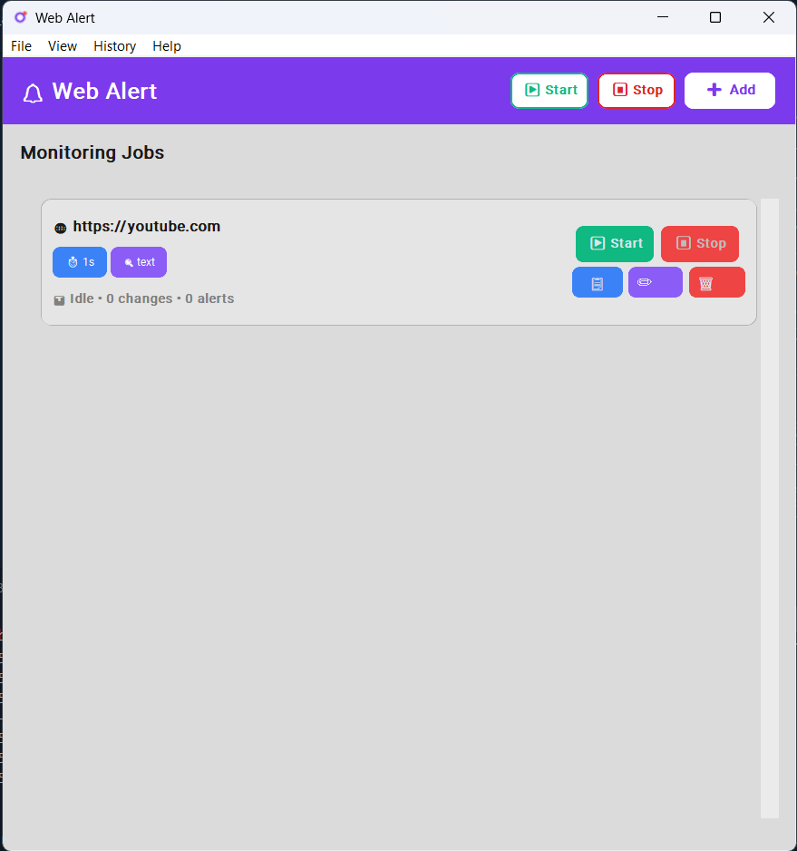 Web Alert Dashboard
