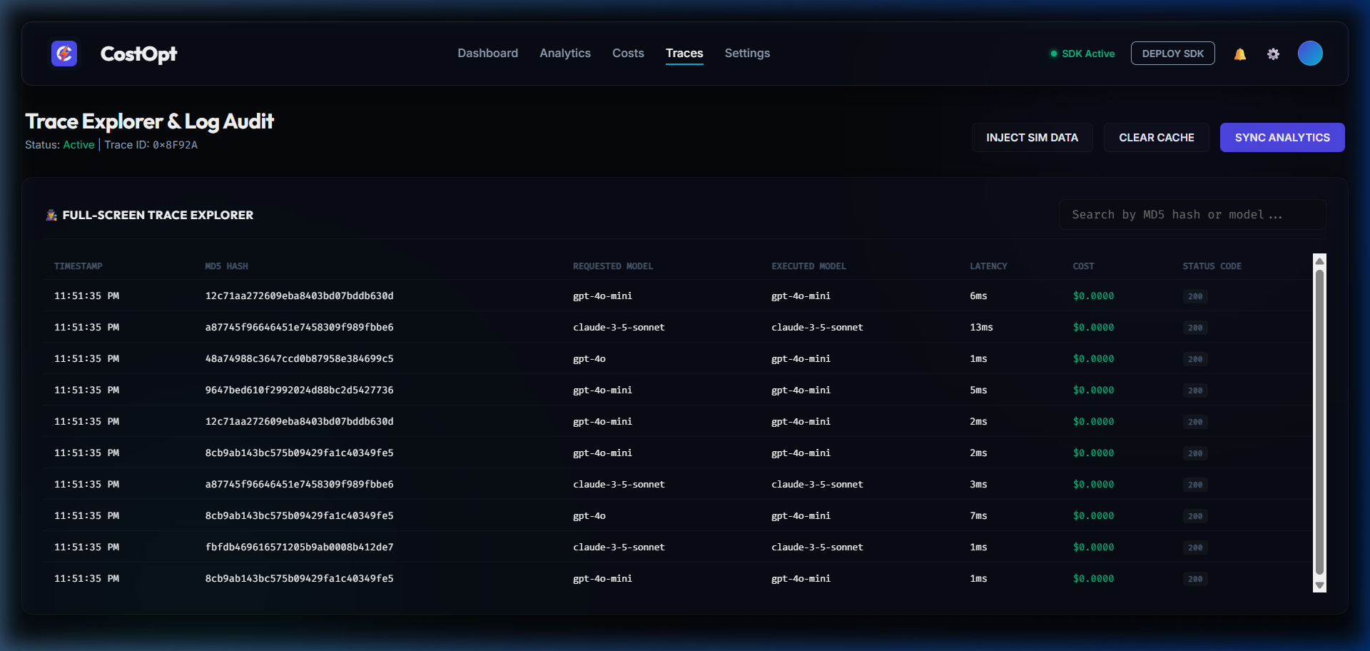 Full-Screen Trace Explorer